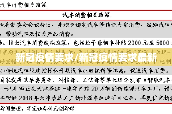 新冠疫情要求/新冠疫情要求最新