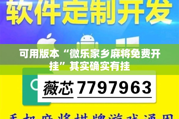 可用版本“微乐家乡麻将免费开挂	”其实确实有挂