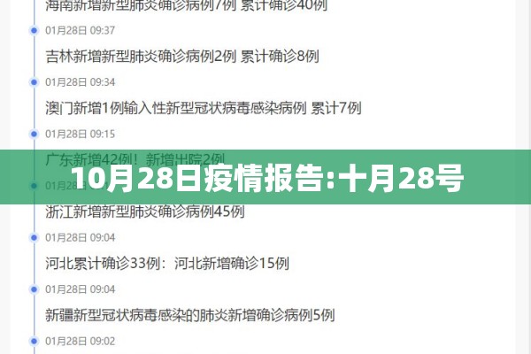 10月28日疫情报告:十月28号 10月28日疫情报告:十月28号