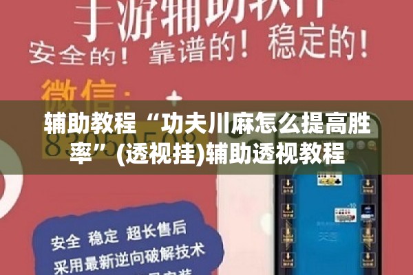 辅助教程“功夫川麻怎么提高胜率”(透视挂)辅助透视教程