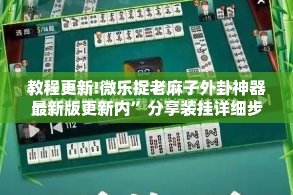教程更新!微乐捉老麻子外卦神器最新版更新内”分享装挂详细步骤