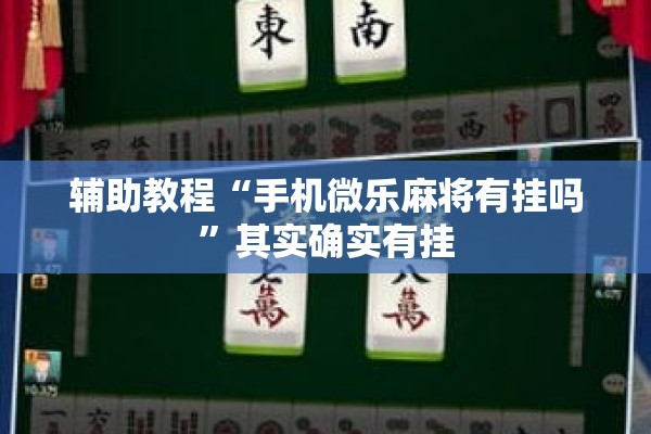 辅助教程“手机微乐麻将有挂吗”其实确实有挂