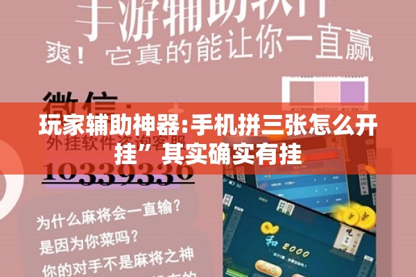 玩家辅助神器:手机拼三张怎么开挂”其实确实有挂