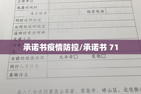 承诺书疫情防控/承诺书 71