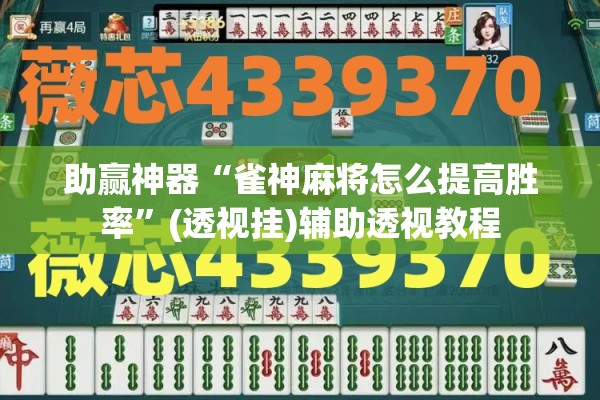 助赢神器“雀神麻将怎么提高胜率”(透视挂)辅助透视教程