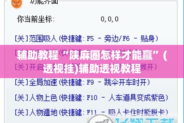 辅助教程“陕麻圈怎样才能赢”(透视挂)辅助透视教程