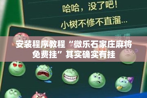 安装程序教程“微乐石家庄麻将免费挂”其实确实有挂