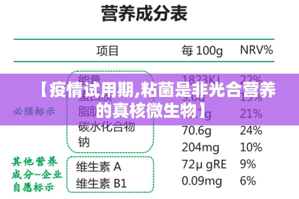 【疫情试用期,粘菌是非光合营养的真核微生物】