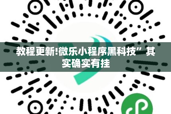 教程更新!微乐小程序黑科技”其实确实有挂