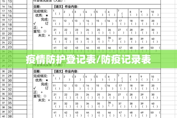 疫情防护登记表/防疫记录表 疫情防护登记表/防疫记录表