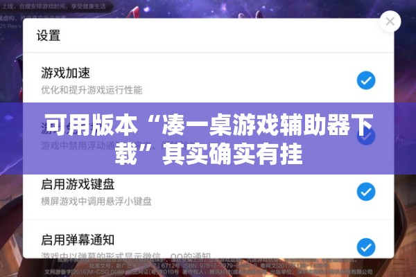 可用版本“凑一桌游戏辅助器下载	”其实确实有挂