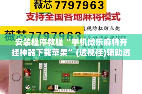 安装程序教程“手机微乐麻将开挂神器下载苹果”(透视挂)辅助透视教程