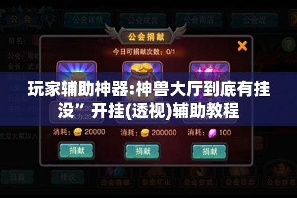 玩家辅助神器:神兽大厅到底有挂没	”开挂(透视)辅助教程