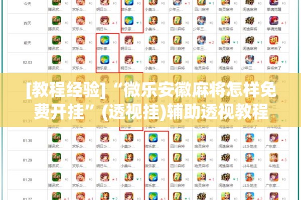 [教程经验]“微乐安徽麻将怎样免费开挂”(透视挂)辅助透视教程