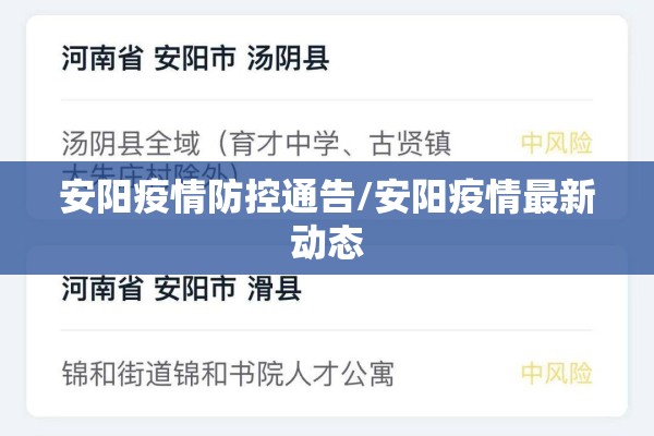 安阳疫情防控通告/安阳疫情最新动态