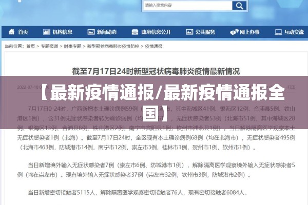 【最新疫情通报/最新疫情通报全国】