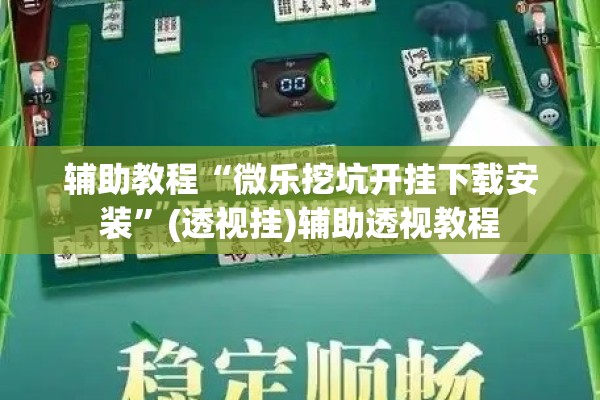 辅助教程“微乐挖坑开挂下载安装”(透视挂)辅助透视教程