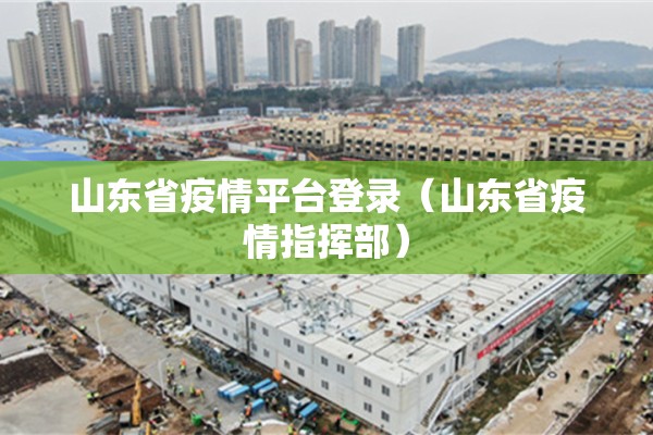 山东省疫情平台登录（山东省疫情指挥部）