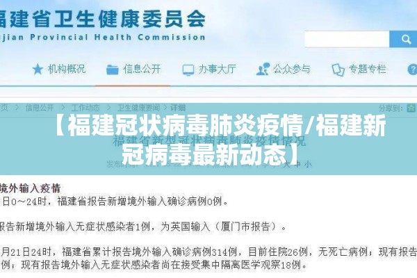 【福建冠状病毒肺炎疫情/福建新冠病毒最新动态】