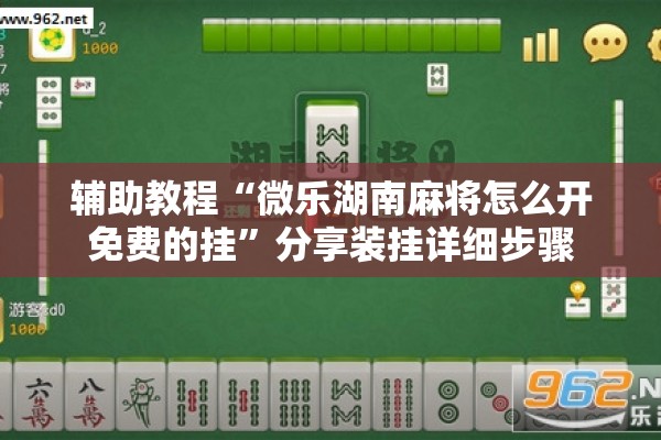 辅助教程“微乐湖南麻将怎么开免费的挂”分享装挂详细步骤