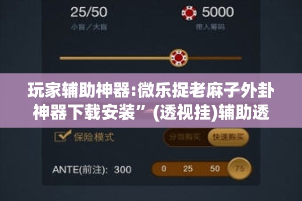 玩家辅助神器:微乐捉老麻子外卦神器下载安装”(透视挂)辅助透视教程