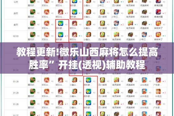 教程更新!微乐山西麻将怎么提高胜率	”开挂(透视)辅助教程