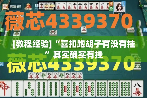 [教程经验]“喜扣跑胡子有没有挂”其实确实有挂