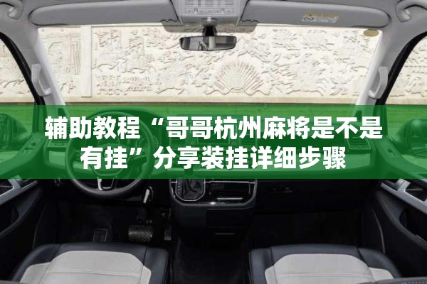 辅助教程“哥哥杭州麻将是不是有挂”分享装挂详细步骤