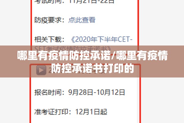 哪里有疫情防控承诺/哪里有疫情防控承诺书打印的