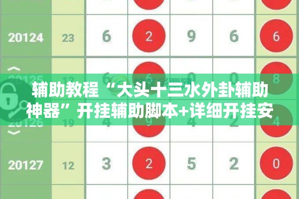 辅助教程“大头十三水外卦辅助神器	”开挂辅助脚本+详细开挂安装教程