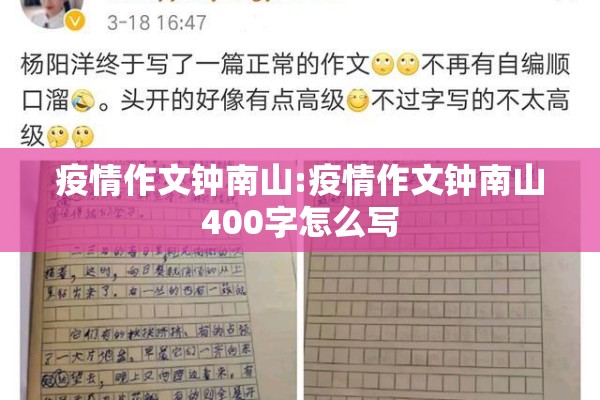 疫情作文钟南山:疫情作文钟南山400字怎么写