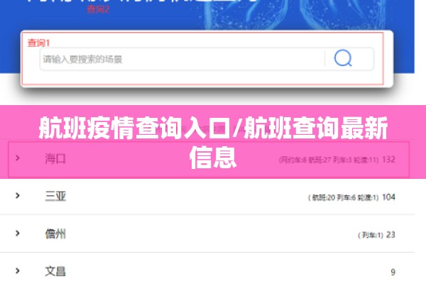 航班疫情查询入口/航班查询最新信息