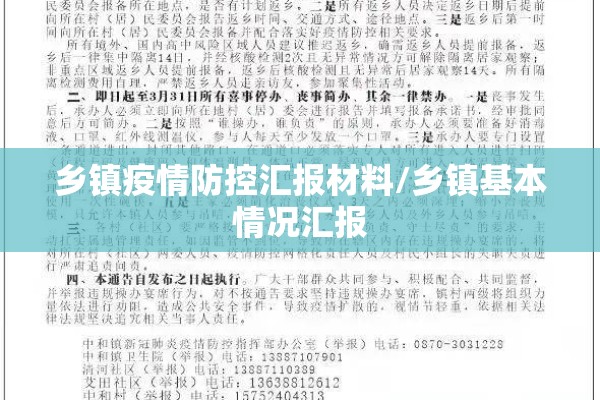 乡镇疫情防控汇报材料/乡镇基本情况汇报 乡镇疫情防控汇报材料/乡镇基本情况汇报