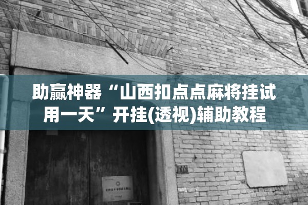 助赢神器“山西扣点点麻将挂试用一天	”开挂(透视)辅助教程