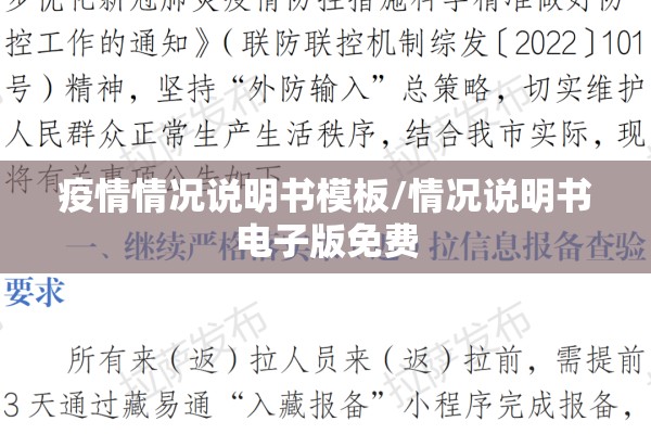 疫情情况说明书模板/情况说明书电子版免费