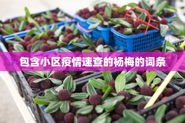 包含小区疫情速查的杨梅的词条