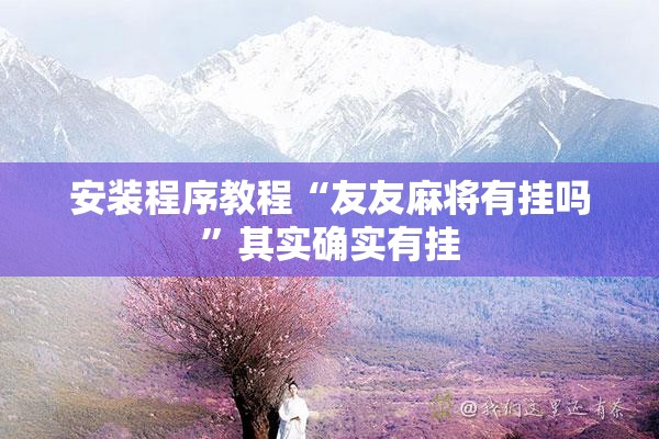 安装程序教程“友友麻将有挂吗”其实确实有挂
