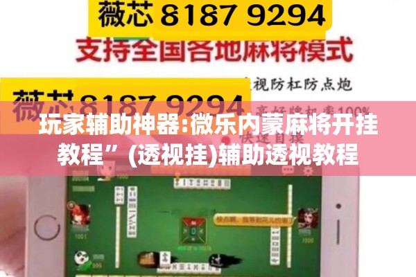 玩家辅助神器:微乐内蒙麻将开挂教程”(透视挂)辅助透视教程