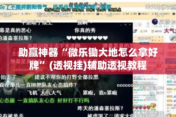 助赢神器“微乐锄大地怎么拿好牌”(透视挂)辅助透视教程