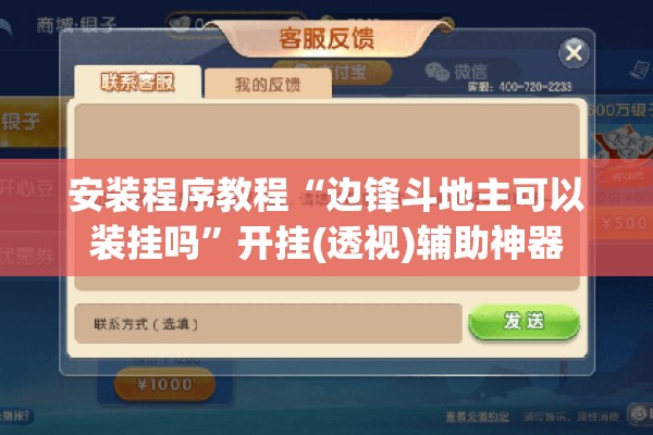 安装程序教程“边锋斗地主可以装挂吗”开挂(透视)辅助神器