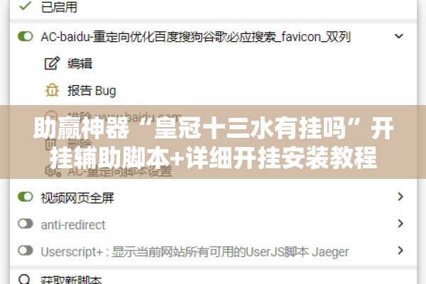 助赢神器“皇冠十三水有挂吗”开挂辅助脚本+详细开挂安装教程