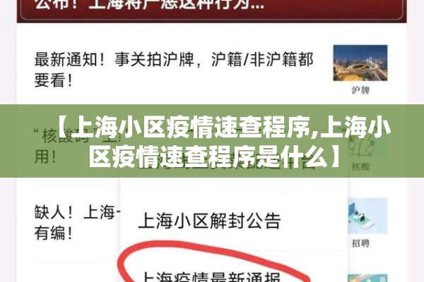 【上海小区疫情速查程序,上海小区疫情速查程序是什么】