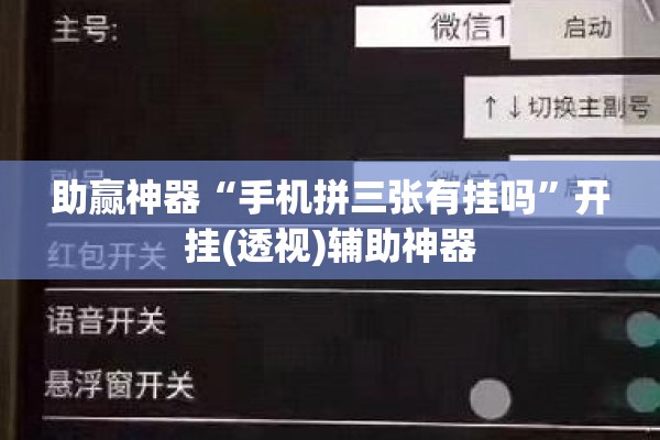 助赢神器“手机拼三张有挂吗”开挂(透视)辅助神器