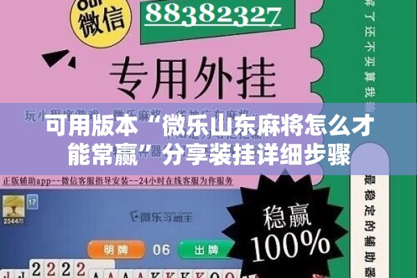 可用版本“微乐山东麻将怎么才能常赢	”分享装挂详细步骤