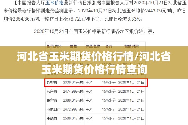 河北省玉米期货价格行情/河北省玉米期货价格行情查询