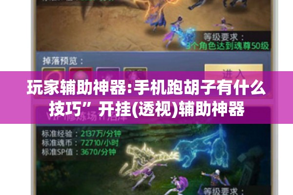玩家辅助神器:手机跑胡子有什么技巧”开挂(透视)辅助神器