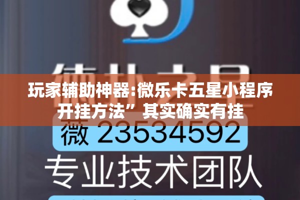 玩家辅助神器:微乐卡五星小程序开挂方法”其实确实有挂