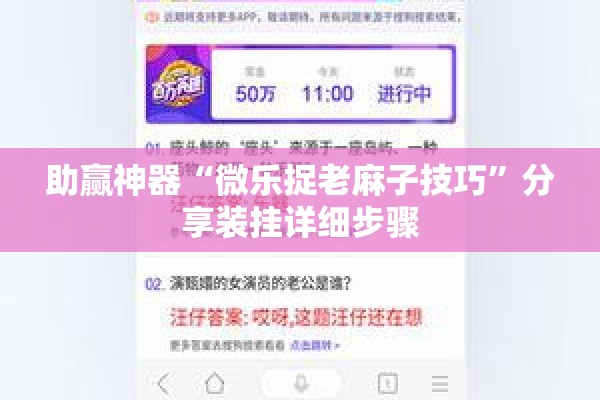 助赢神器“微乐捉老麻子技巧”分享装挂详细步骤