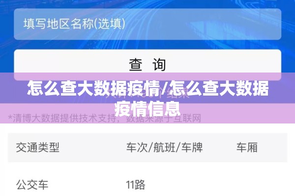 怎么查大数据疫情/怎么查大数据疫情信息