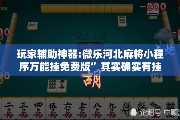 玩家辅助神器:微乐河北麻将小程序万能挂免费版	”其实确实有挂